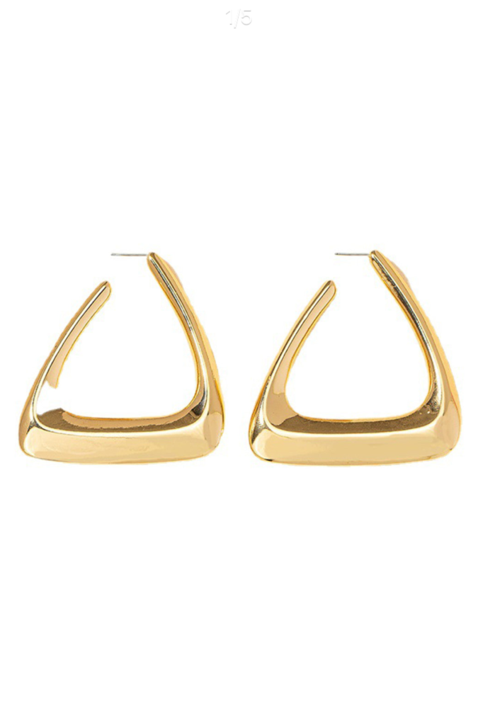 Micas triangle hoop earrings gold