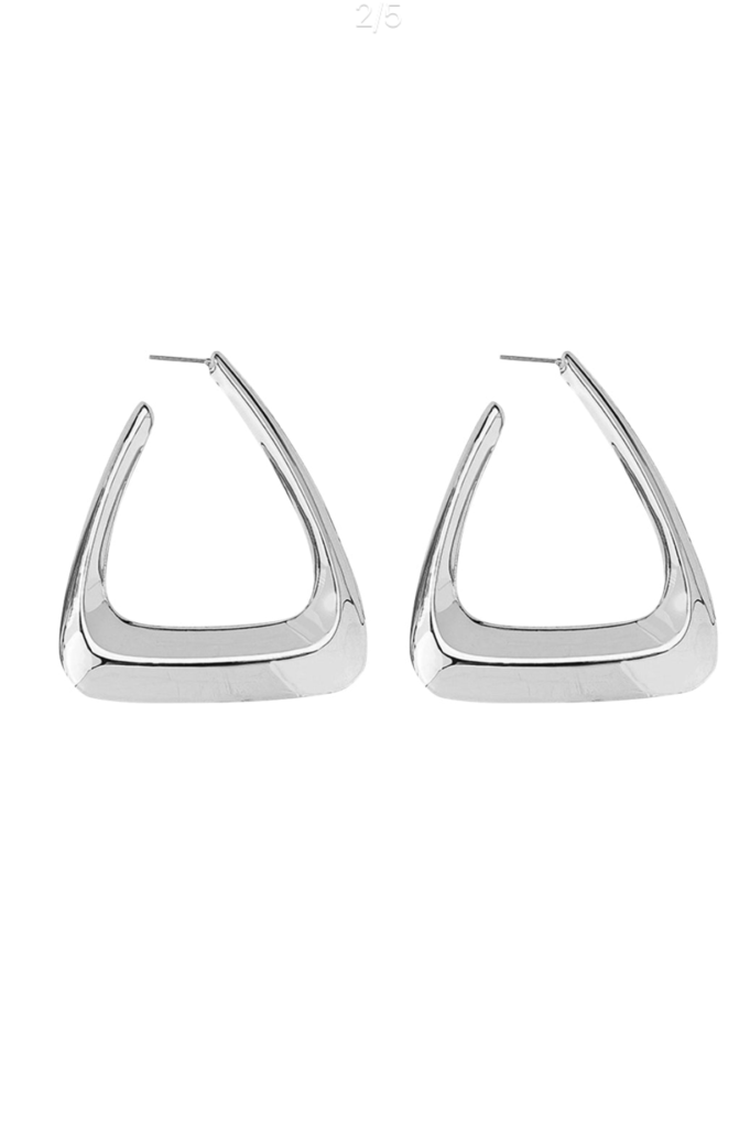 Micas triangle hoop earrings silver